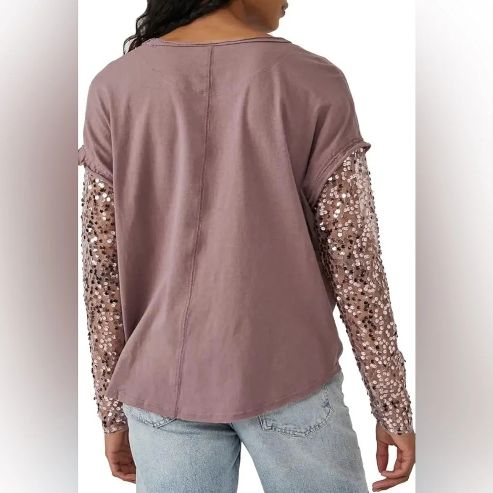 Free People Celine Tee Lavender Shadows